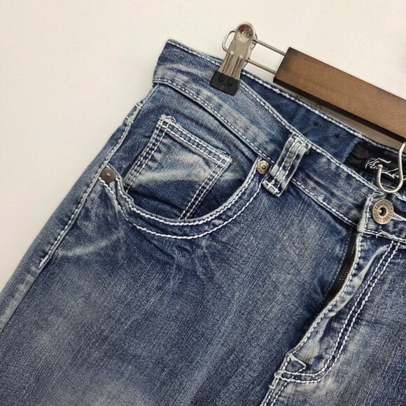 TrueLuck Mens 32x30 Straight Leg Jeans Blue Medium Wash Casual Denim Pants - Picture 5 of 14